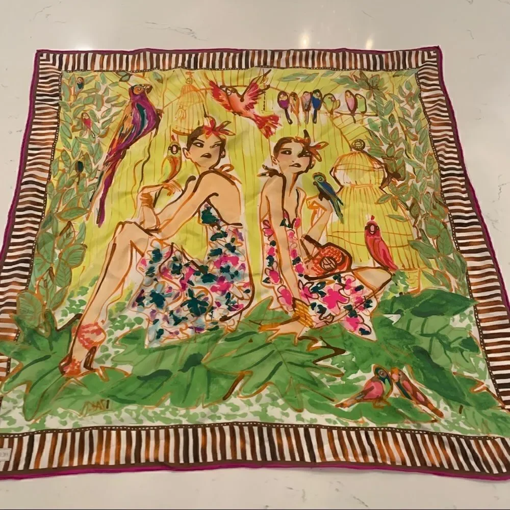 Henri Bendel Izak Cafe Girls Silk Scarf